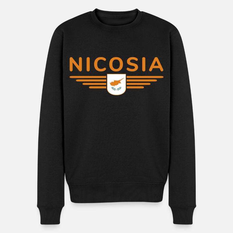 Nicosia Design – Capitale de Chypre - Pull Premium bio Homme - noir