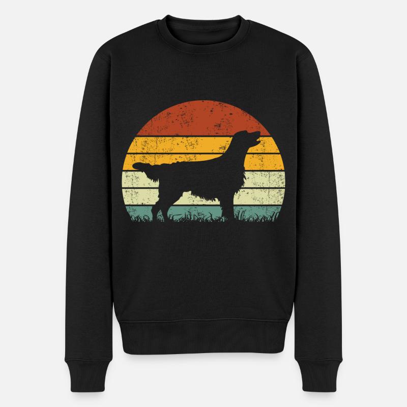 Flat Coated Retriever Vintage Retro - Männer Premium Bio Pullover - Schwarz