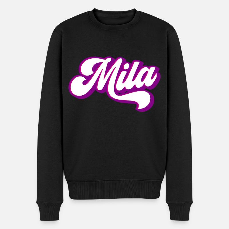 Mila | Farben änderbar - Männer Premium Bio Pullover - Schwarz