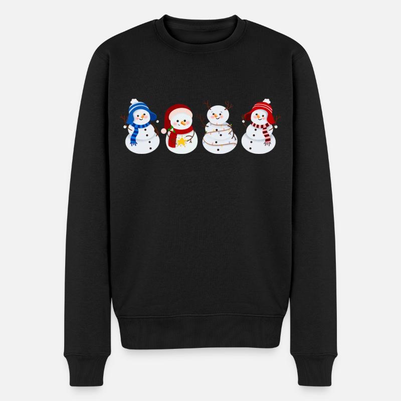 Schneemann. Weihnachtsgeschenk - Männer Premium Bio Pullover - Schwarz