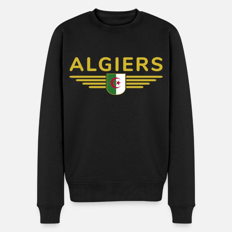 Algier Design – Hauptstadt Algeriens - Männer Premium Bio Pullover - Schwarz