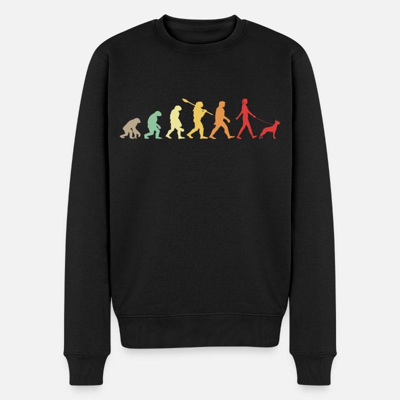 Evolution Lustiger Belgischer Schäferhund Malinois - Männer Premium Bio Pullover - Schwarz