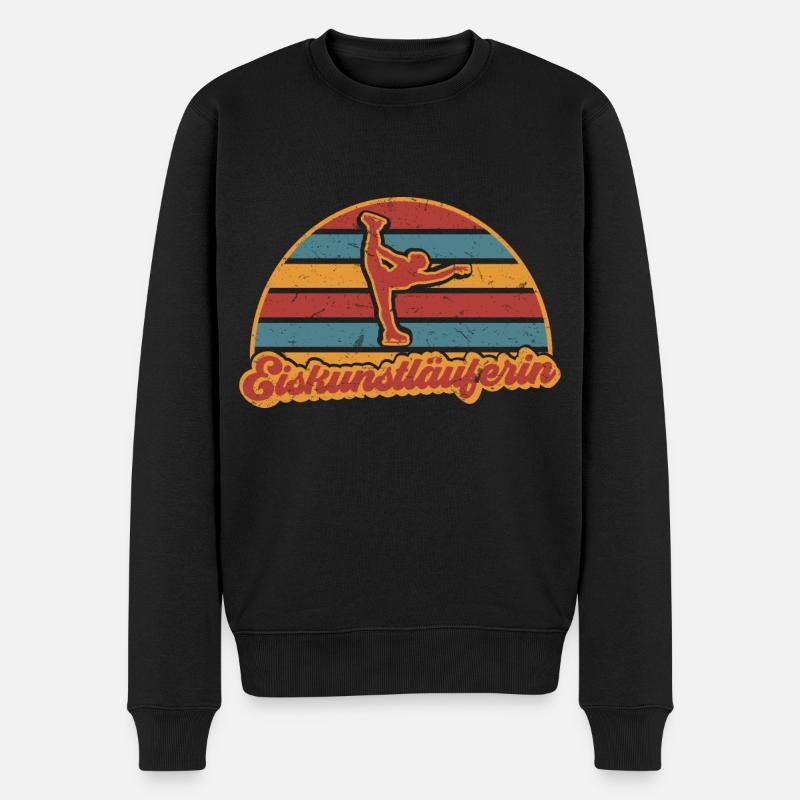 Eiskunstläuferin Eiskunstlauf Eisläuferin Vintage - Männer Premium Bio Pullover - Schwarz