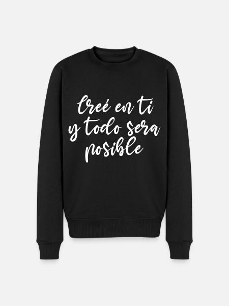 Selbstglaube - Männer Premium Bio Pullover - Schwarz