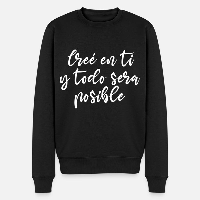 Selbstglaube - Männer Premium Bio Pullover - Schwarz