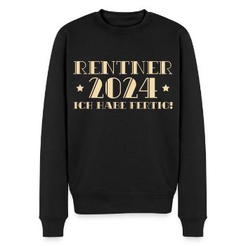 Rentner 2024 Pensionär Ruhestand Rente - Männer Premium Bio Pullover - Schwarz - Vorne - Nico (187cm)