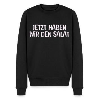 Maintenant, nous avons la salade - Pull Premium bio Homme - noir - Devant - Nico (187cm)