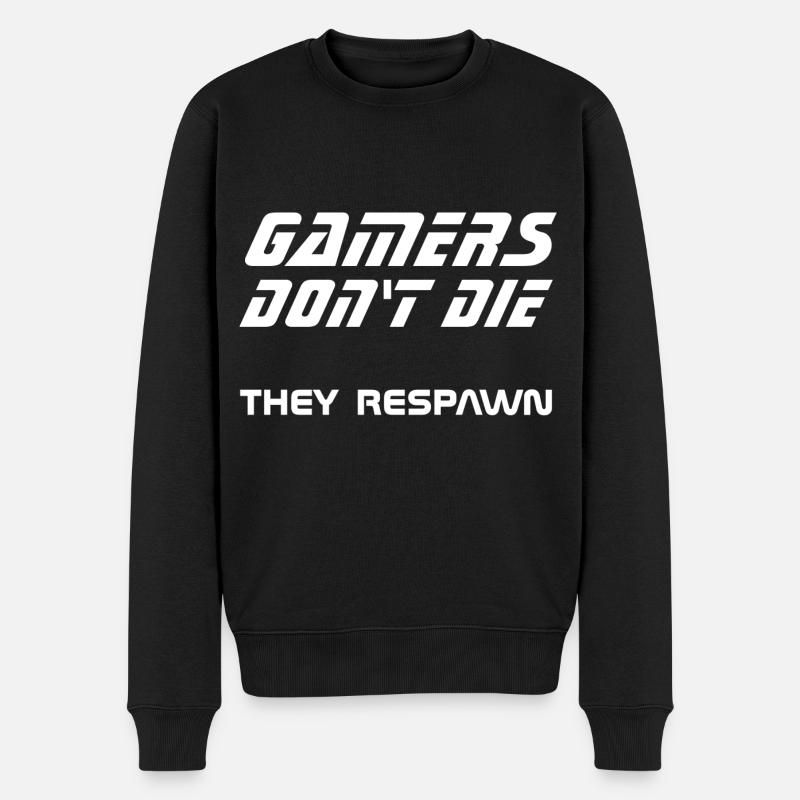 Gamers respawn - Männer Premium Bio Pullover - Schwarz
