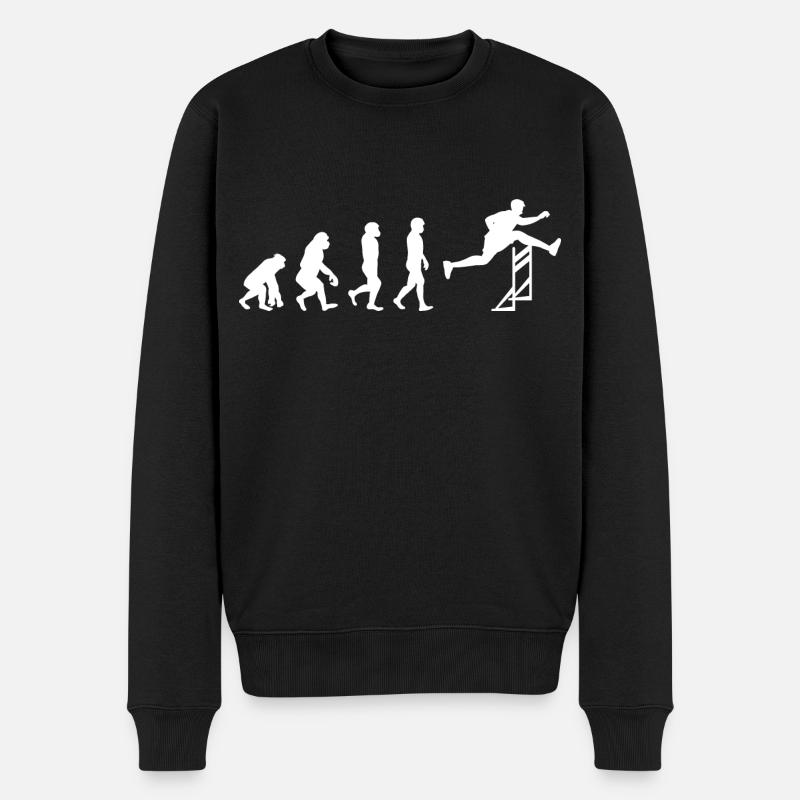 Hürden Hürdenlauf Hürdenläufer Evolution - Männer Premium Bio Pullover - Schwarz