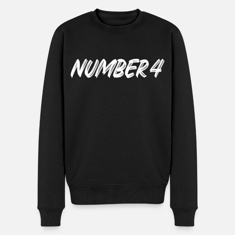 Number 4 - vier - vierter - vierte - 4 - Nummer 4 - Männer Premium Bio Pullover - Schwarz