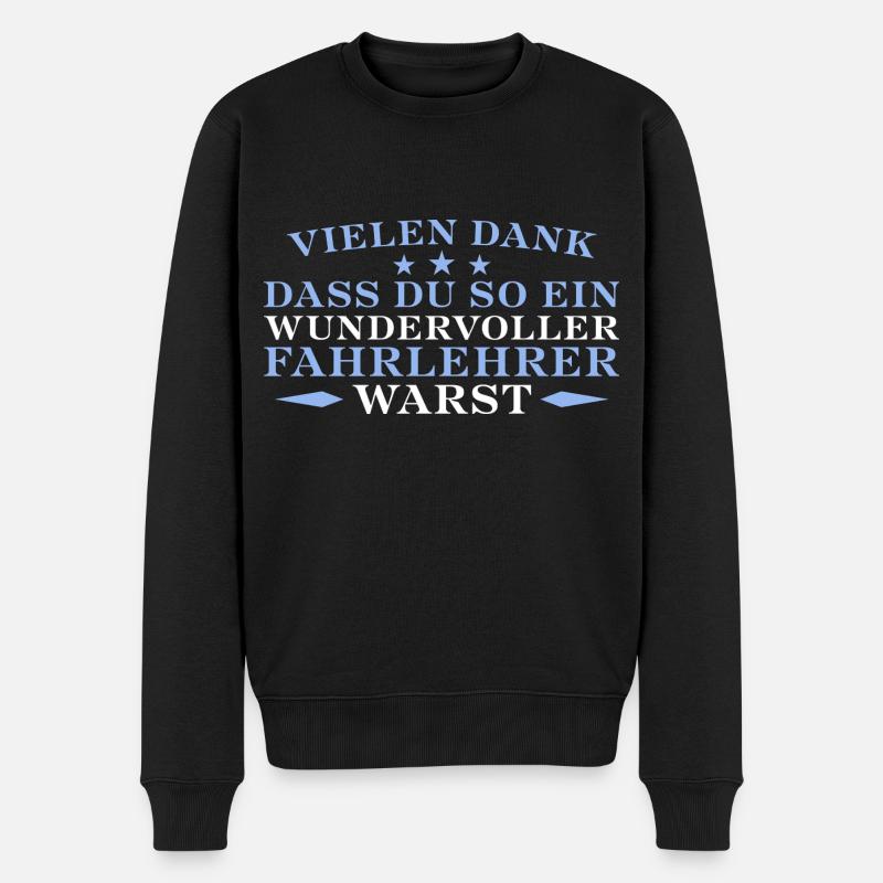 Bester Fahrlehrer Abschied Geschenk - Männer Premium Bio Pullover - Schwarz