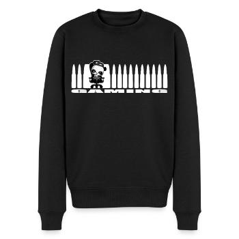 cooler Gaming Panda Nerd Patronen Shooter Gamer - Männer Premium Bio Pullover - Schwarz - Vorne - Nico (187cm)