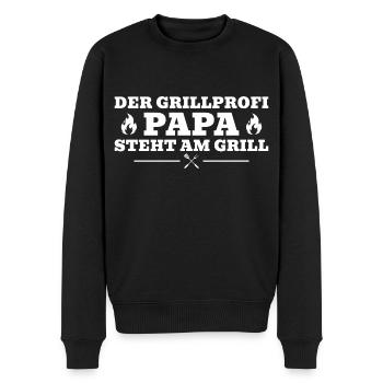 Grillprofi Papa steht am Grill - Männer Premium Bio Pullover - Schwarz - Vorne - Nico (187cm)