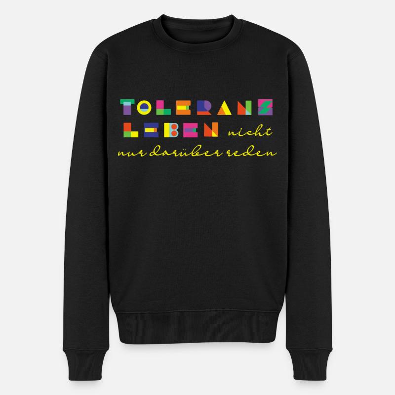 toleranz - Männer Premium Bio Pullover - Schwarz