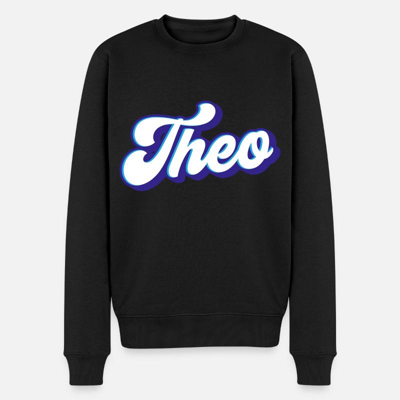 Theo | Farben änderbar - Männer Premium Bio Pullover - Schwarz