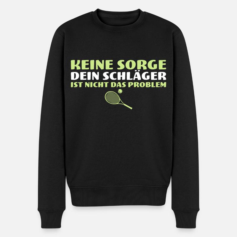 Tennis Schläger nicht das Problem Tennisspielerin - Männer Premium Bio Pullover - Schwarz