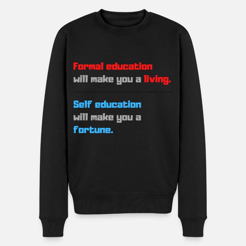 Zitate Bildungsangebot - Männer Premium Bio Pullover - Schwarz