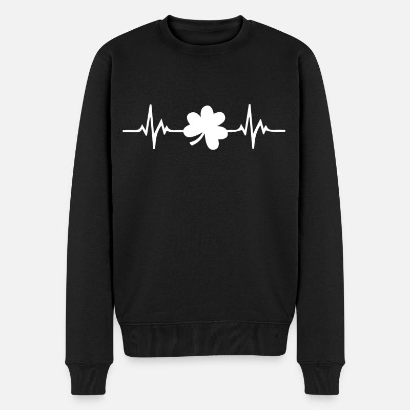 Heartbeat irlandais. Bonne Saint-Patrick! - Pull Premium bio Homme - noir