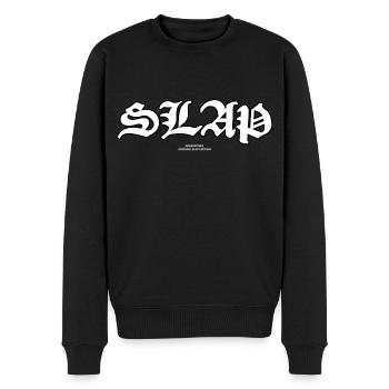 OSLAP -SLAP - Männer Premium Bio Pullover - Schwarz - Vorne - Nico (187cm)