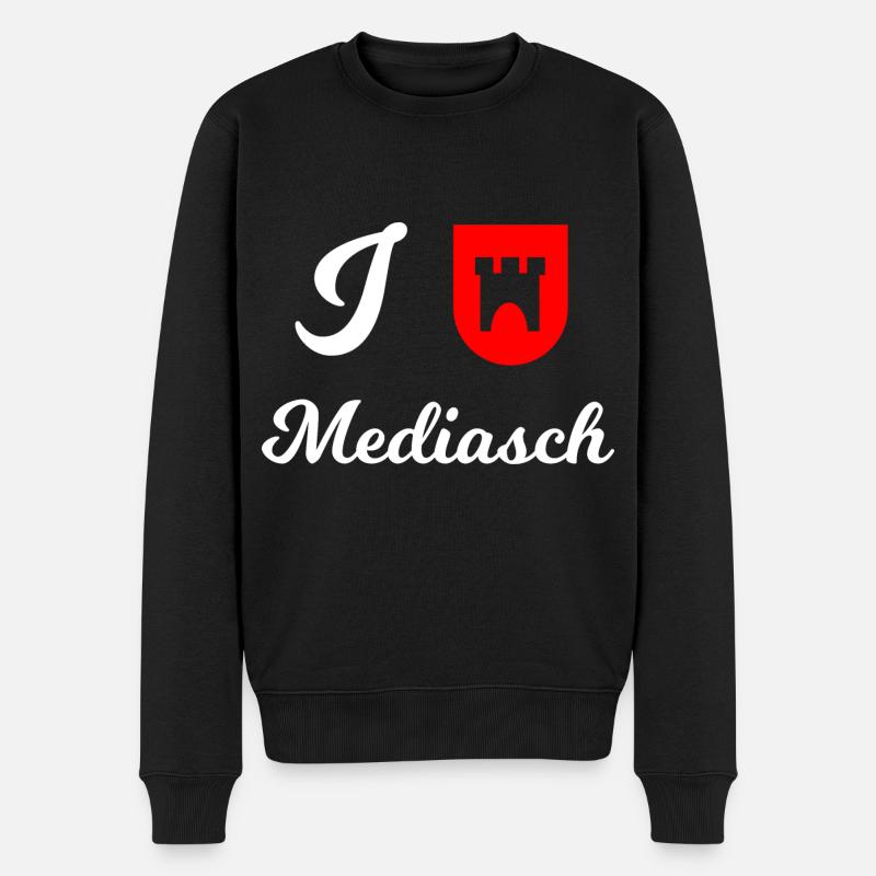 Stadt Mediasch in Siebenbürgen - Männer Premium Bio Pullover - Schwarz