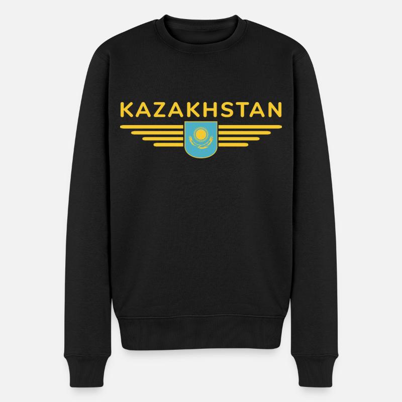 Kazakhstan Design – Steppe et tradition - Pull Premium bio Homme - noir