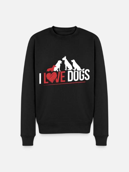 I Love Dog - Men's Premium Organic Jumper - black