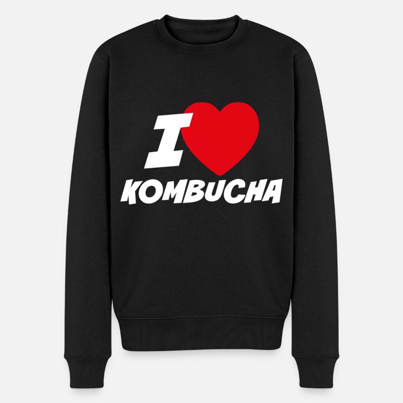 Ich liebe Kombucha - Männer Premium Bio Pullover - Schwarz