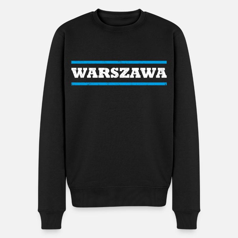 Warschau - Männer Premium Bio Pullover - Schwarz