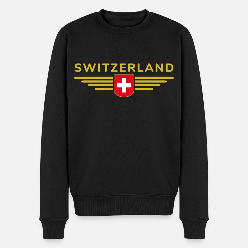 Ich liebe Schweiz - Männer Premium Bio Pullover - Schwarz