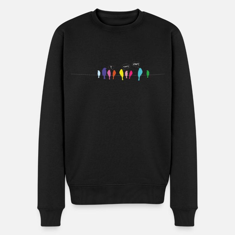 Birds Birds Birds - Männer Premium Bio Pullover - Schwarz