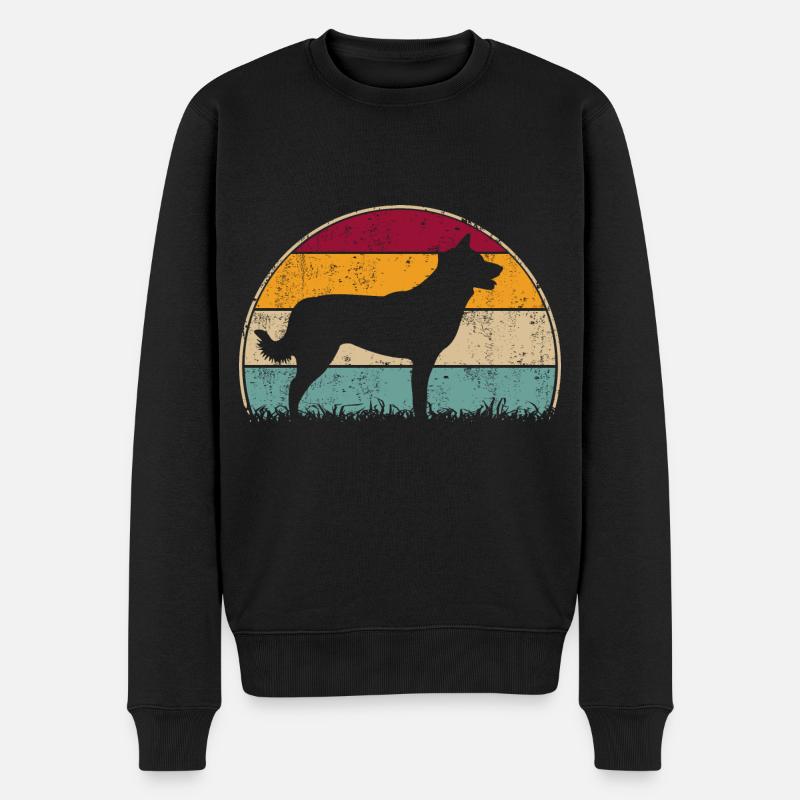 Germanischer Karelischer Bärenhund Vintage Retro - Männer Premium Bio Pullover - Schwarz