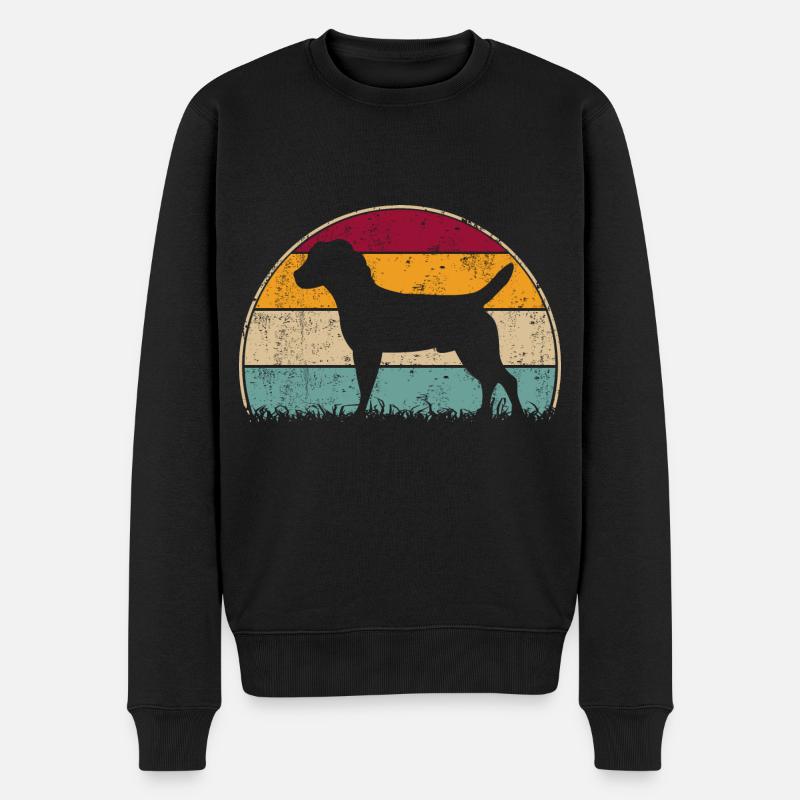 Heideterrier Retro Vintage - Männer Premium Bio Pullover - Schwarz