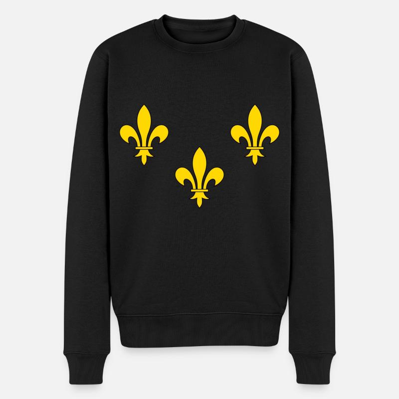 Blume der Lilien - Männer Premium Bio Pullover - Schwarz