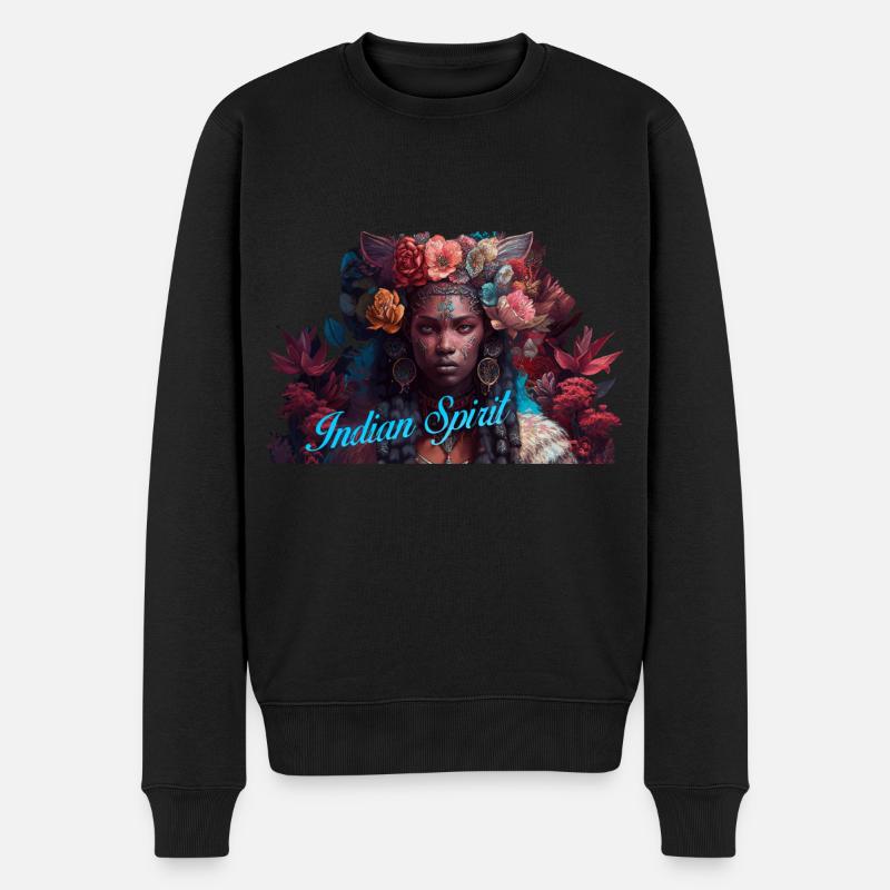 Indian Spirit Geschenk - Männer Premium Bio Pullover - Schwarz