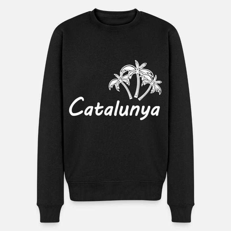 Catalunya - Männer Premium Bio Pullover - Schwarz