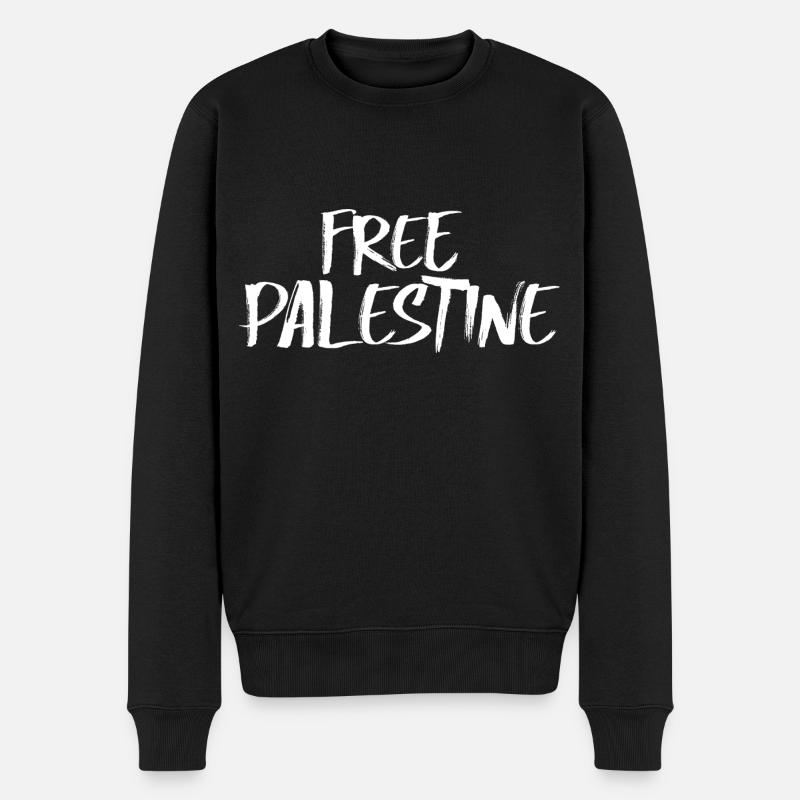 Free Palestine - Männer Premium Bio Pullover - Schwarz