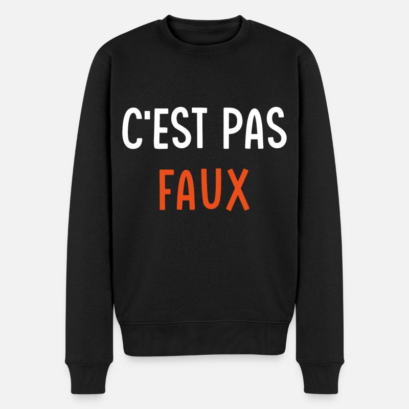 C'est pas faux - Pull Premium bio Homme - noir