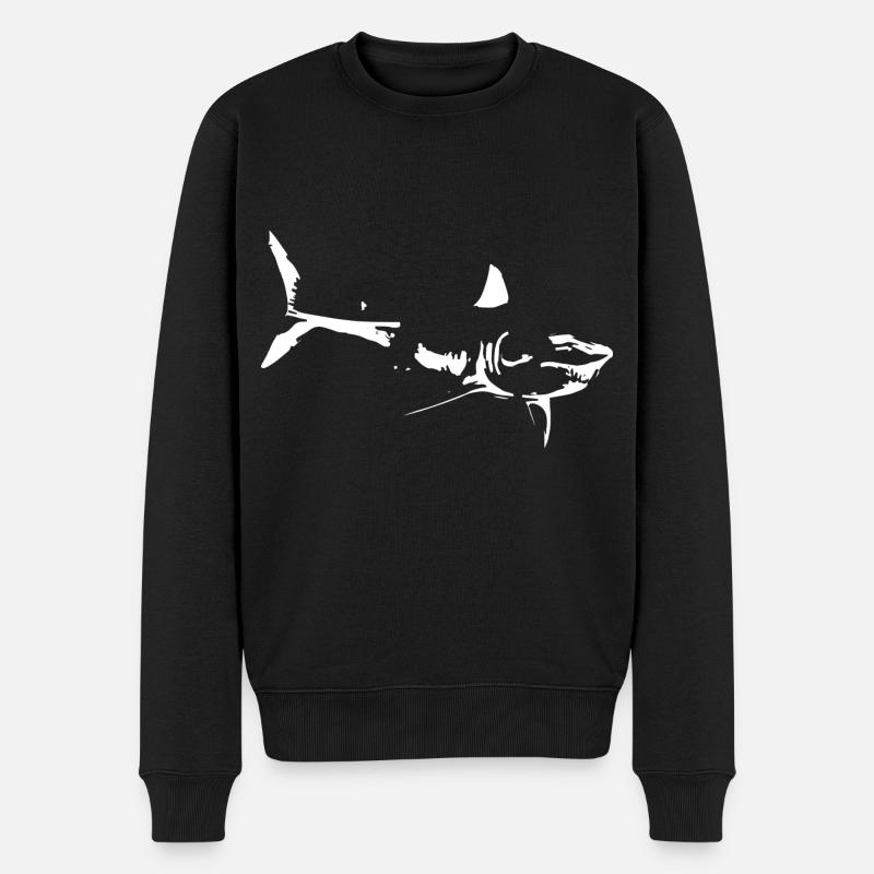 Hai - Männer Premium Bio Pullover - Schwarz