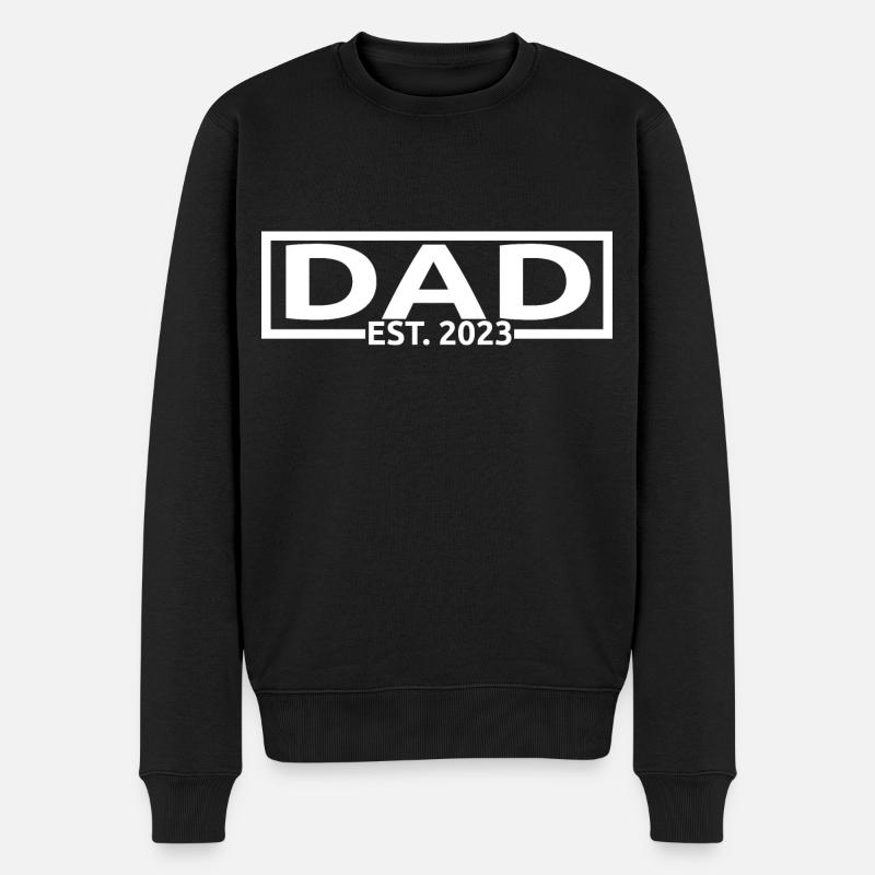 Dad Est. 2023, Dad To Be, Schwangerschaftsankündigung - Männer Premium Bio Pullover - Schwarz