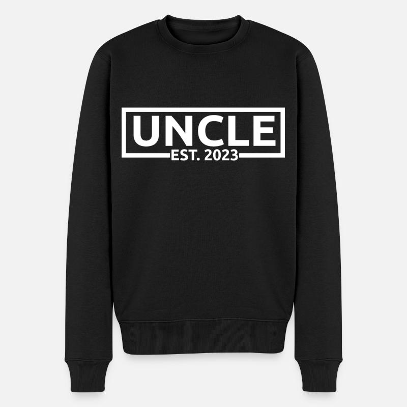 Onkel Est. 2023, Onkel zu sein, Schwangerschaft enthüllen - Männer Premium Bio Pullover - Schwarz