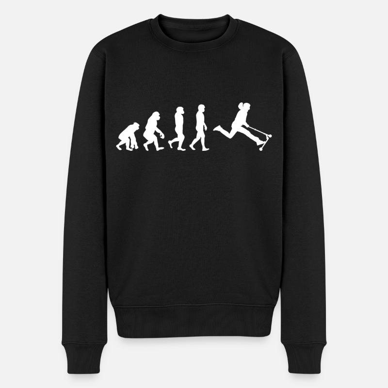 Stunt Scooter Freestyle Scootering Evolution - Männer Premium Bio Pullover - Schwarz