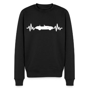 Cabrio Oldtimer Auto Herzschlag Style - Männer Premium Bio Pullover - Schwarz - Vorne - Nico (187cm)