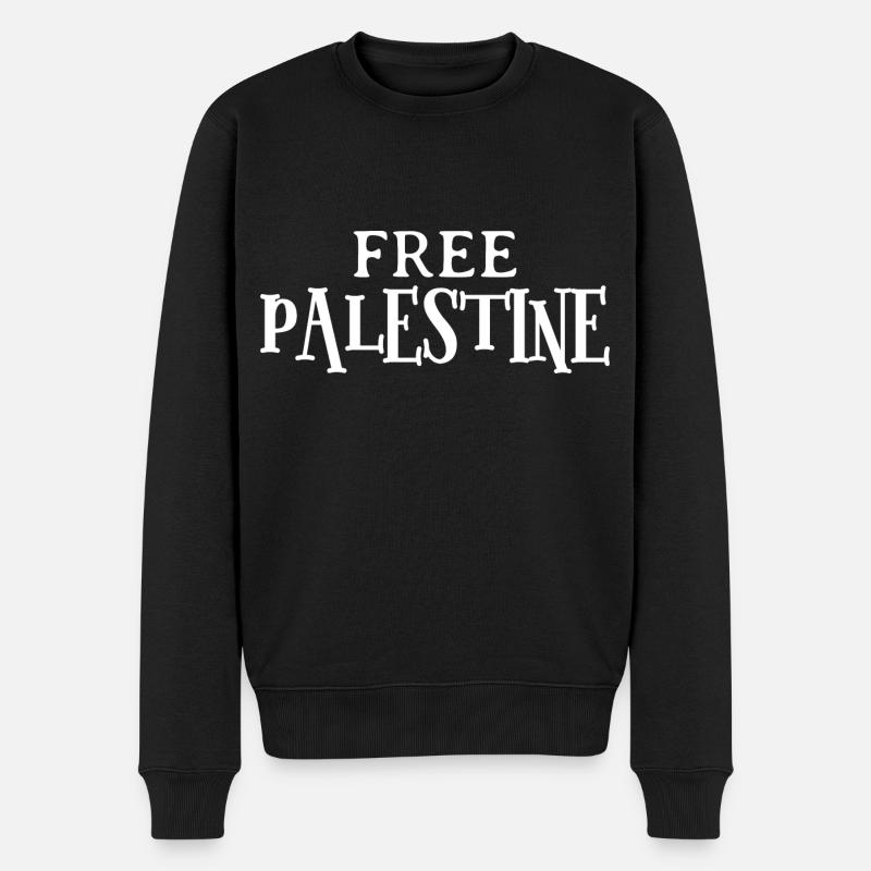 Free Palestine - Männer Premium Bio Pullover - Schwarz