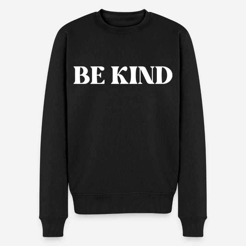 SEI FREUNDLICH - Männer Premium Bio Pullover - Schwarz