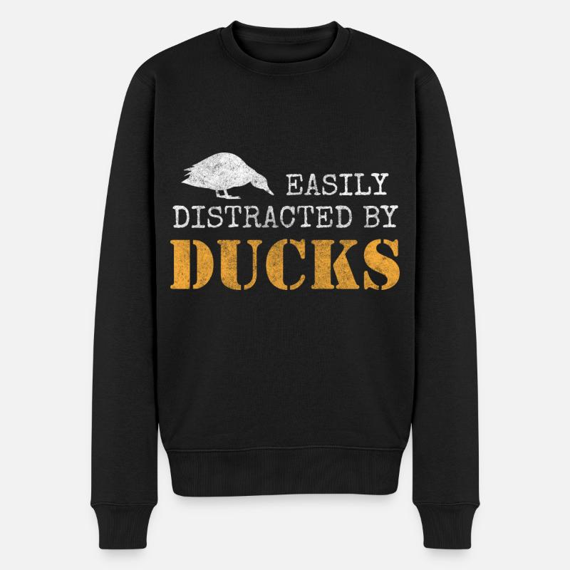 Ente Quack Tiere - Männer Premium Bio Pullover - Schwarz