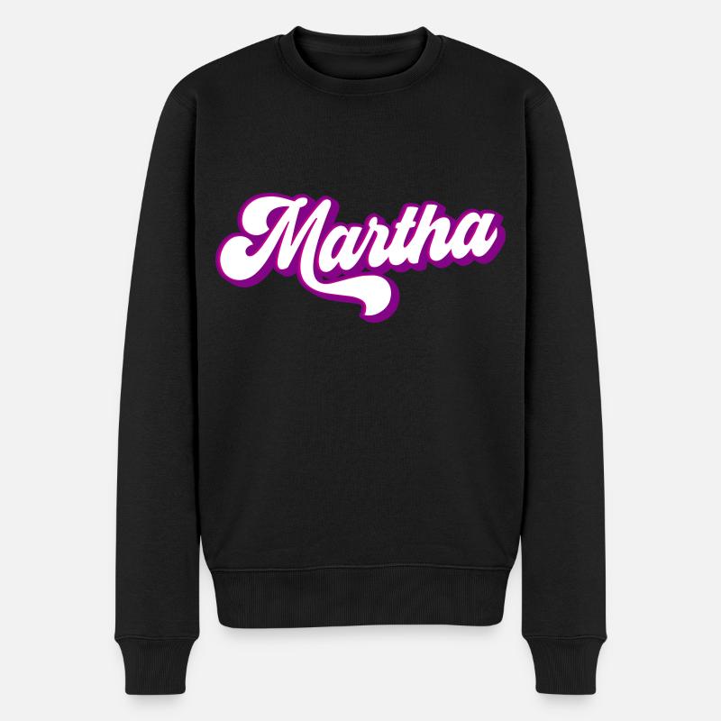 Martha | Farben änderbar - Männer Premium Bio Pullover - Schwarz