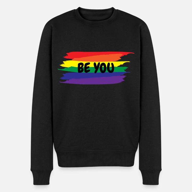 Be You LGBTQ Regenbogen Gay Pride - Männer Premium Bio Pullover - Schwarz