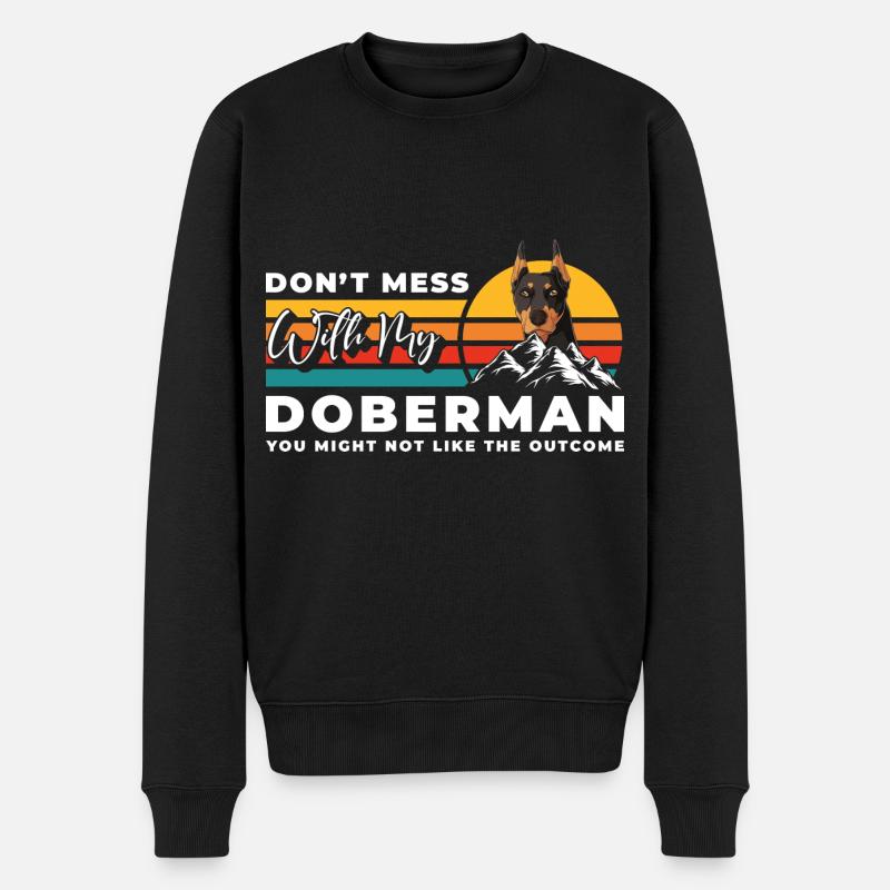 Dobermann Hunderasse Hundefreund - Männer Premium Bio Pullover - Schwarz