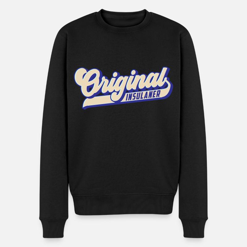 Original Insulaner | Stolzer Inselbewohner - Männer Premium Bio Pullover - Schwarz