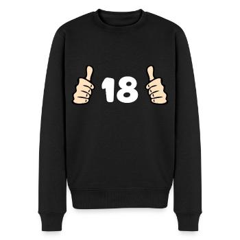 18. Geburtstag 18 Jahre Geburtstagsgeschenk - Männer Premium Bio Pullover - Schwarz - Vorne - Nico (187cm)